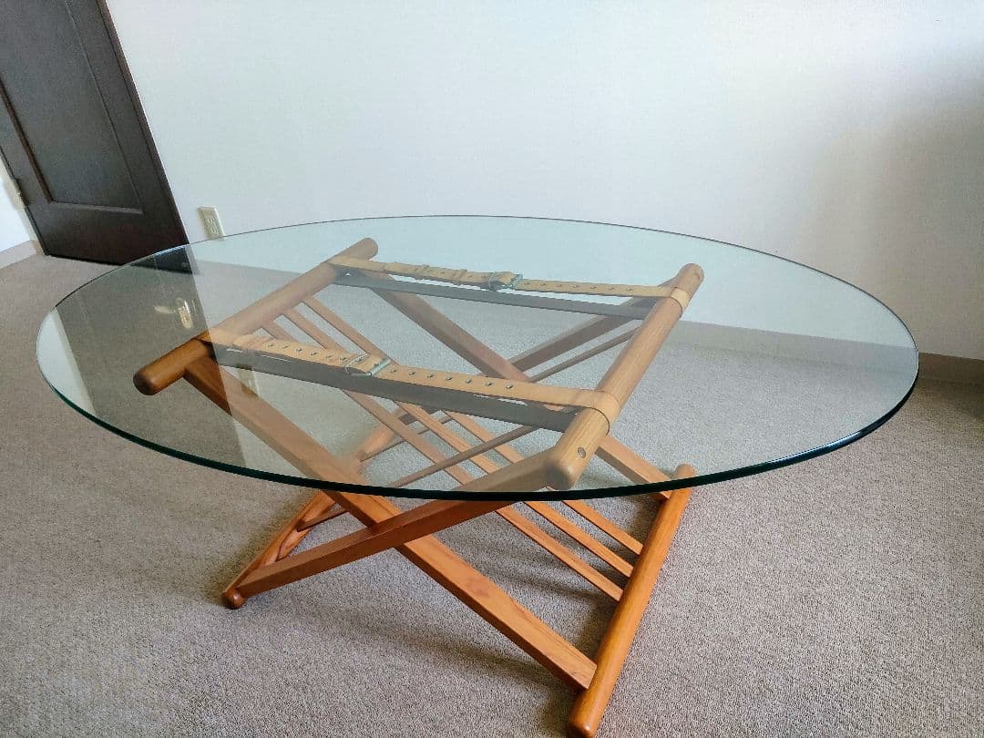 北欧家具　デンマーク　ガラストップ　センターテーブル　大塚家具輸入品