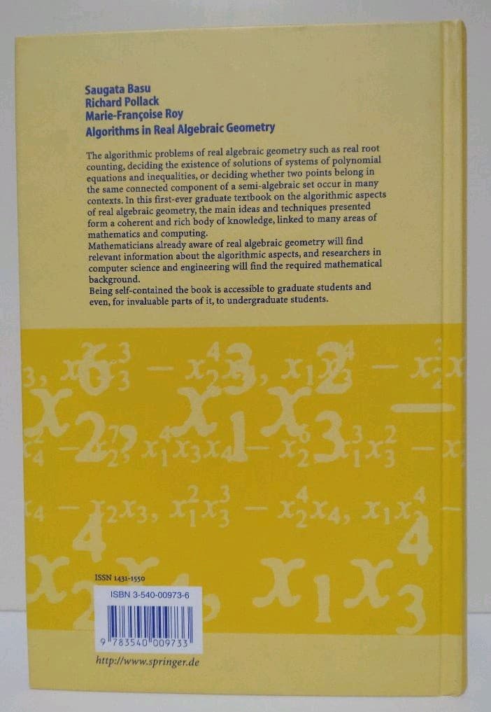 洋書 Algorithms in Real Algebraic Geometry