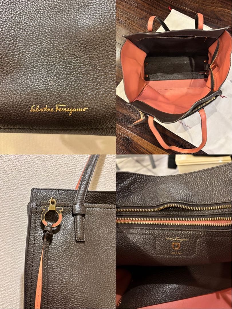 Salvatore Ferragamo ダークブラウン トートバッグ