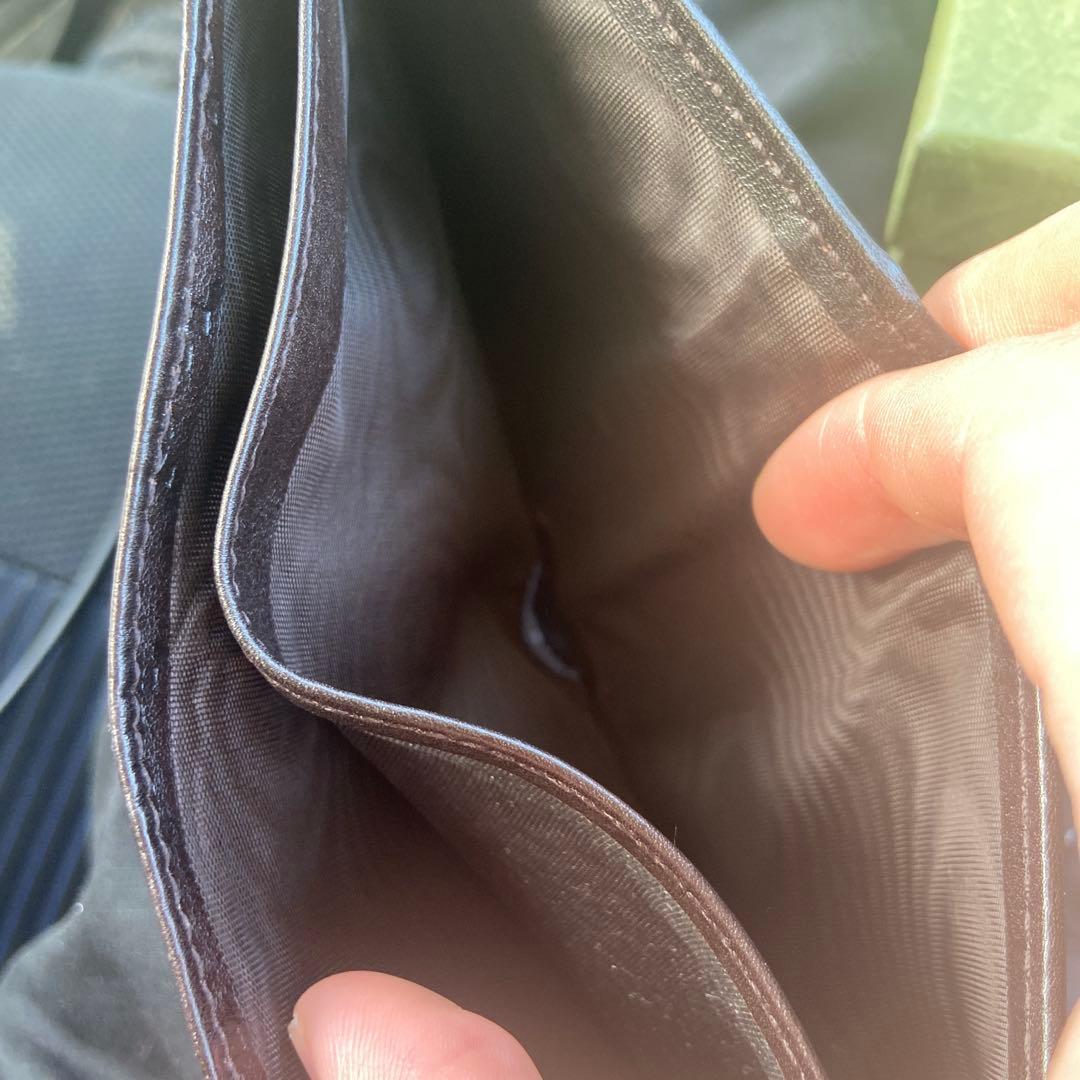 GUCCI 二つ折り財布 ブラウン レザー