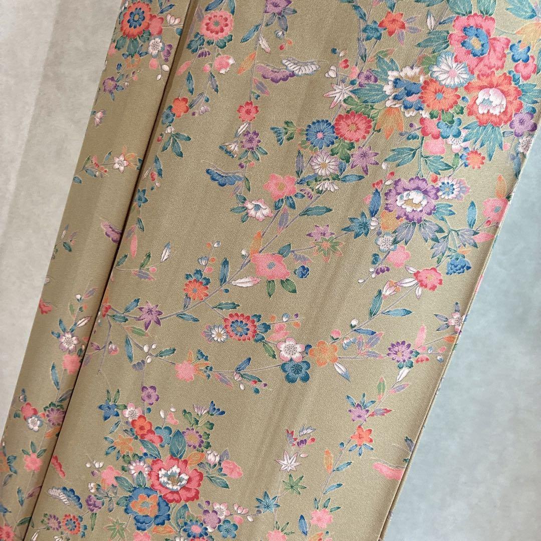 小紋　フルセット　着物　正絹　ロング丈　小花好きさん　大人の小花　J5