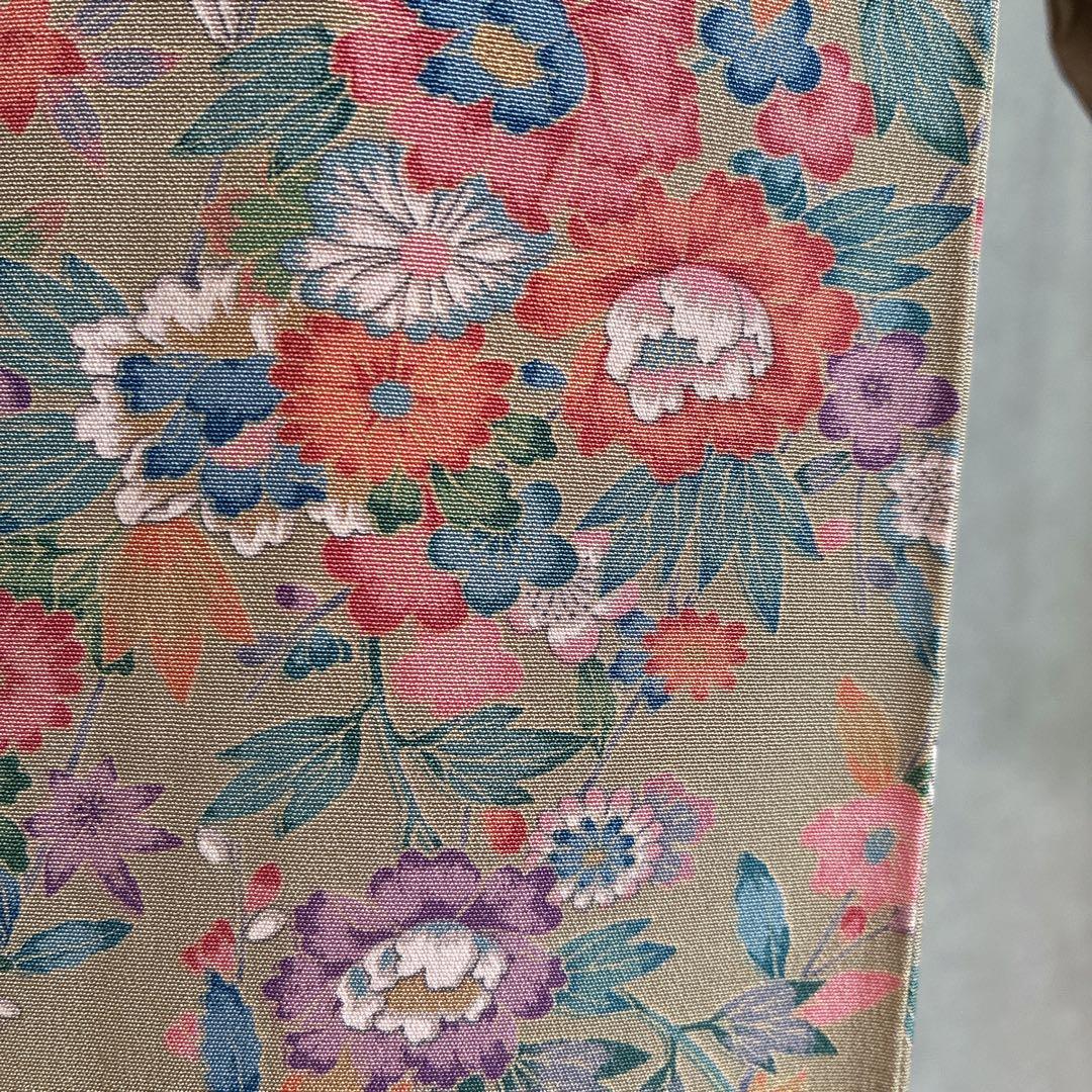 小紋　フルセット　着物　正絹　ロング丈　小花好きさん　大人の小花　J5