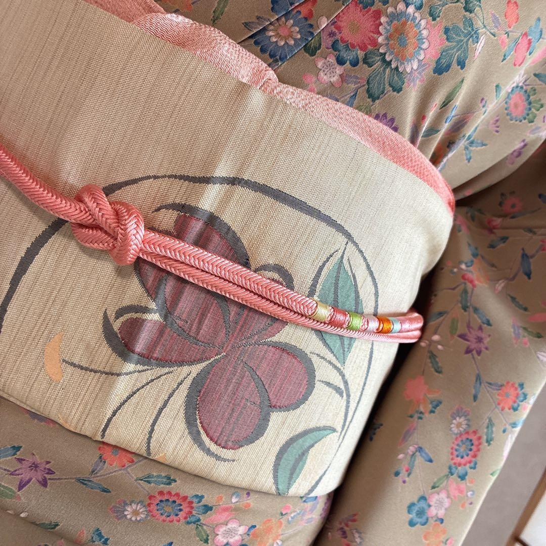 小紋　フルセット　着物　正絹　ロング丈　小花好きさん　大人の小花　J5