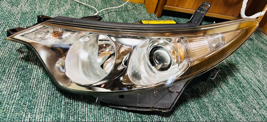 エスティマ 前期 HID 右左 ヘッドライト セット レベ付き グリーンメッキ