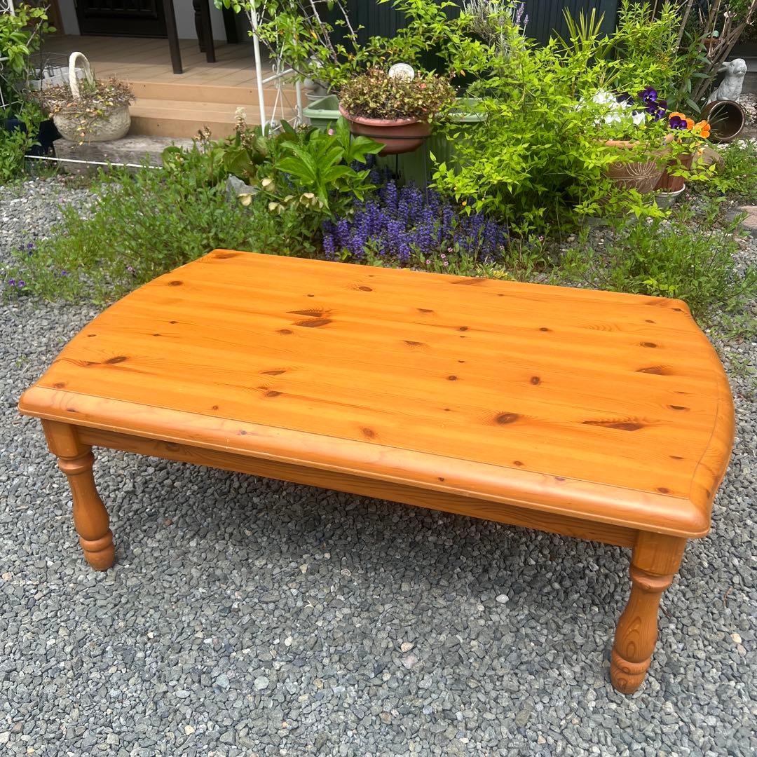 パイン材 カントリー家具 ローテーブル センターテーブル ろくろ脚