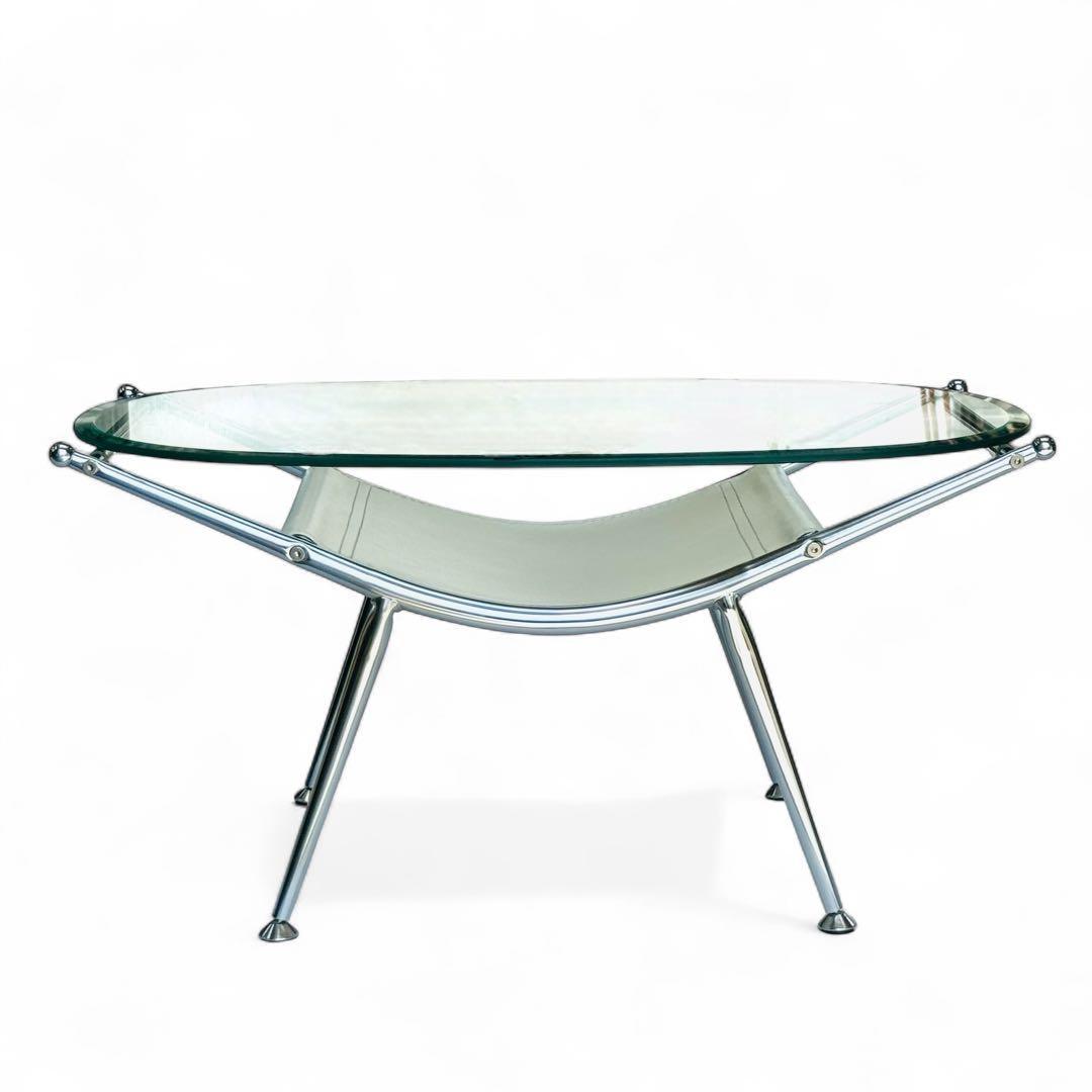 昭和レトロ ミッドセンチュリー　スペースエイジ　ローテーブル　ガラステーブル