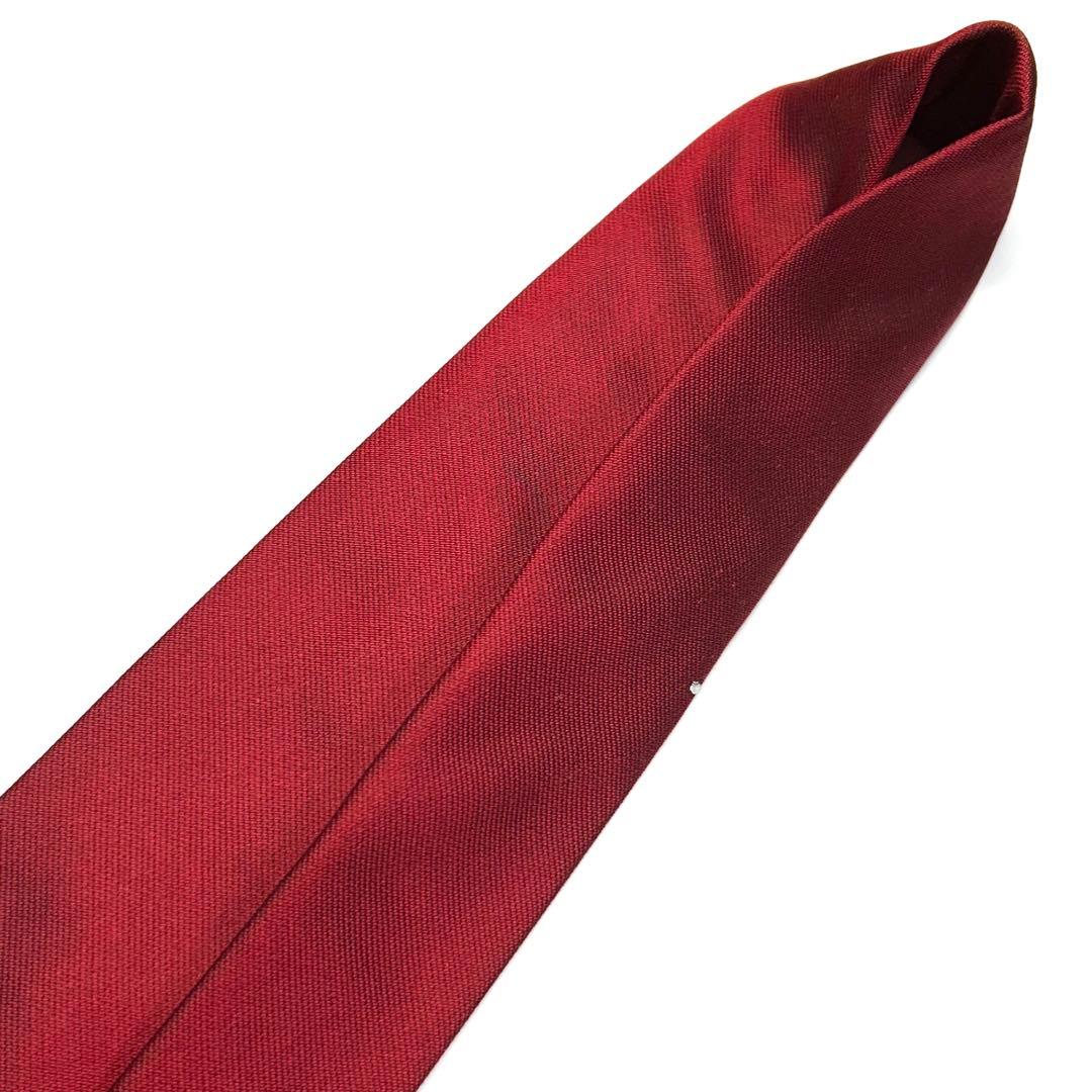 【新品タグ付き✨】オールドグッチ ネクタイ レッド 無地 クリケット ロゴ 希少