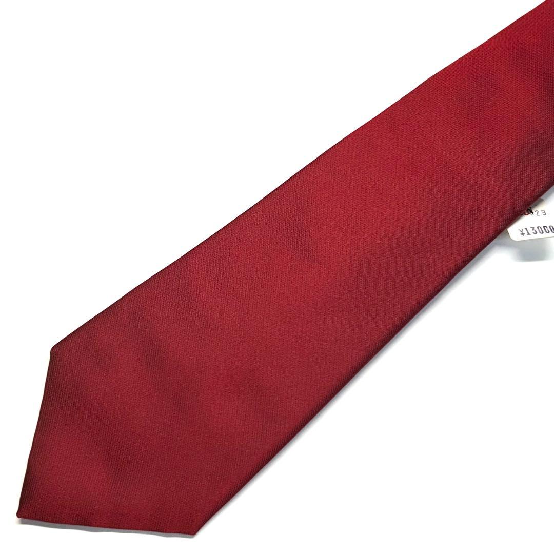 【新品タグ付き✨】オールドグッチ ネクタイ レッド 無地 クリケット ロゴ 希少