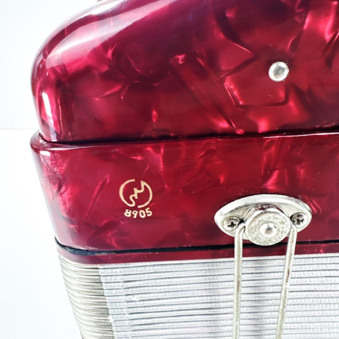 〚良品〛✦YAMAHA アコーディオン 25鍵盤 赤 ストラップ付 8905✦