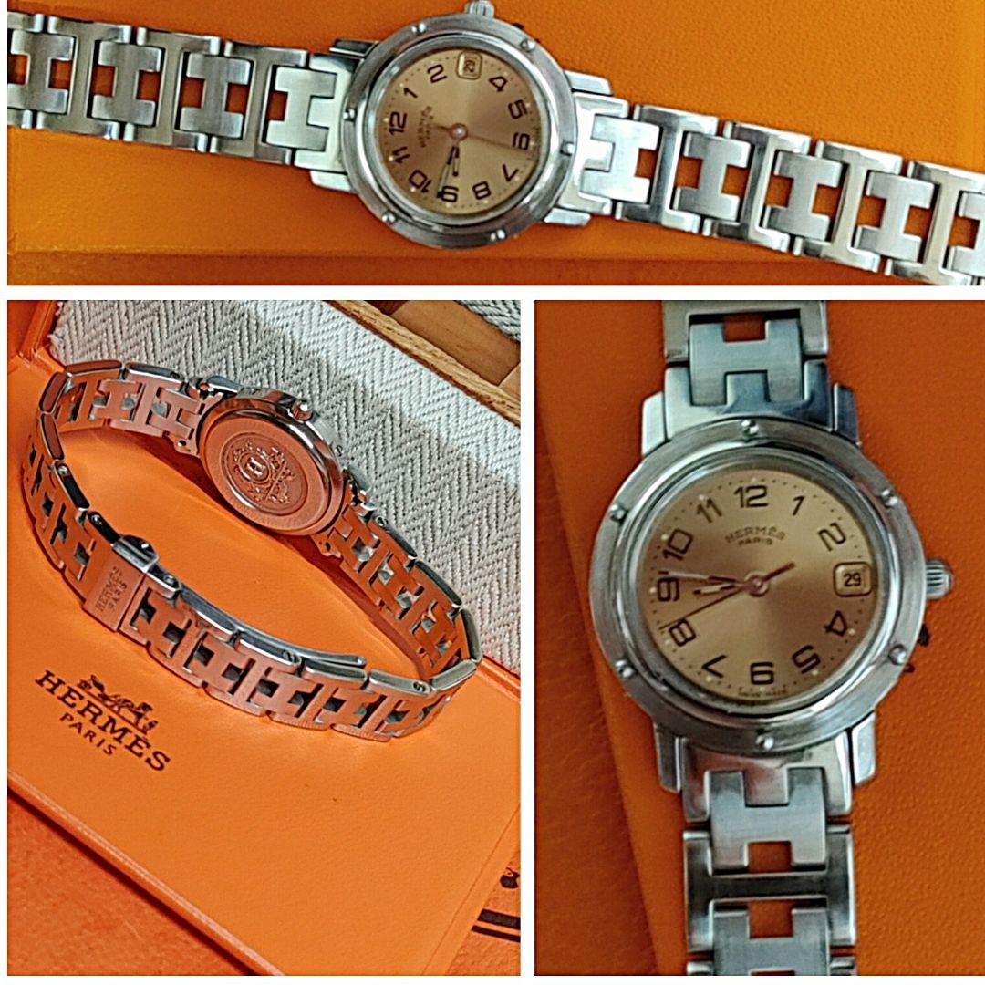 エルメス時計/極極極美品CL4.210/新品電池新品仕上げ正常稼働品/レディース
