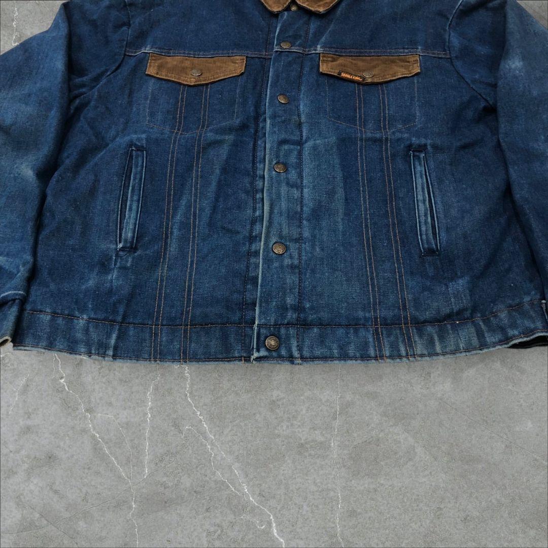 鬼フェード80sUSA製ヴィンテージデニムシェルパジャケット襟コーズショート丈G
