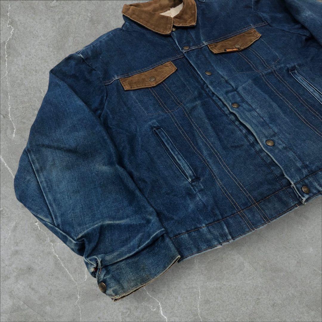 鬼フェード80sUSA製ヴィンテージデニムシェルパジャケット襟コーズショート丈G