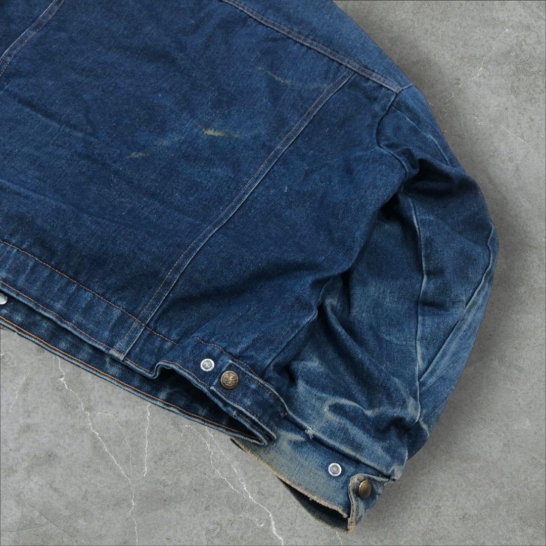 鬼フェード80sUSA製ヴィンテージデニムシェルパジャケット襟コーズショート丈G
