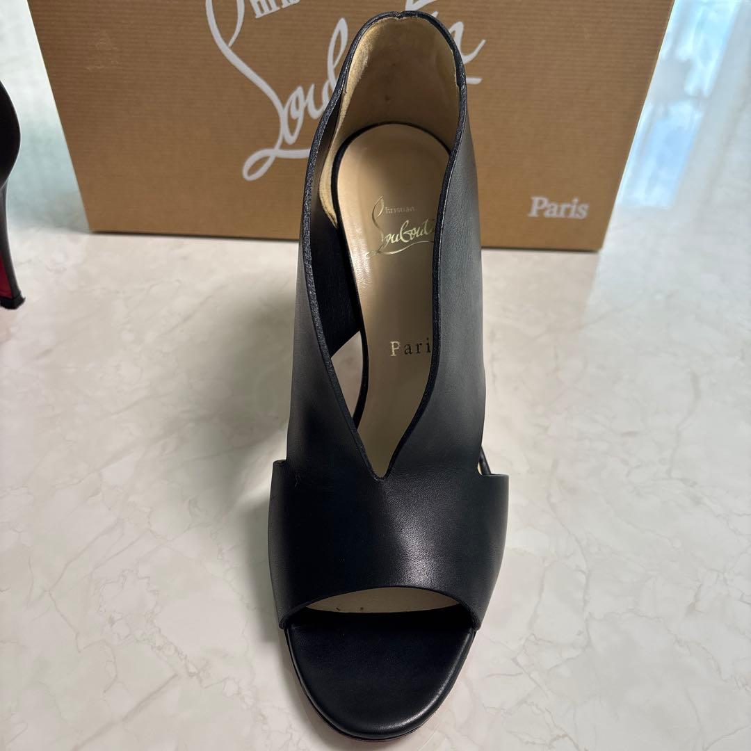 Christian Louboutin ブラックオープントゥヒール　39 1/2