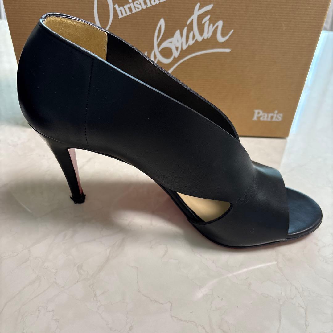 Christian Louboutin ブラックオープントゥヒール　39 1/2