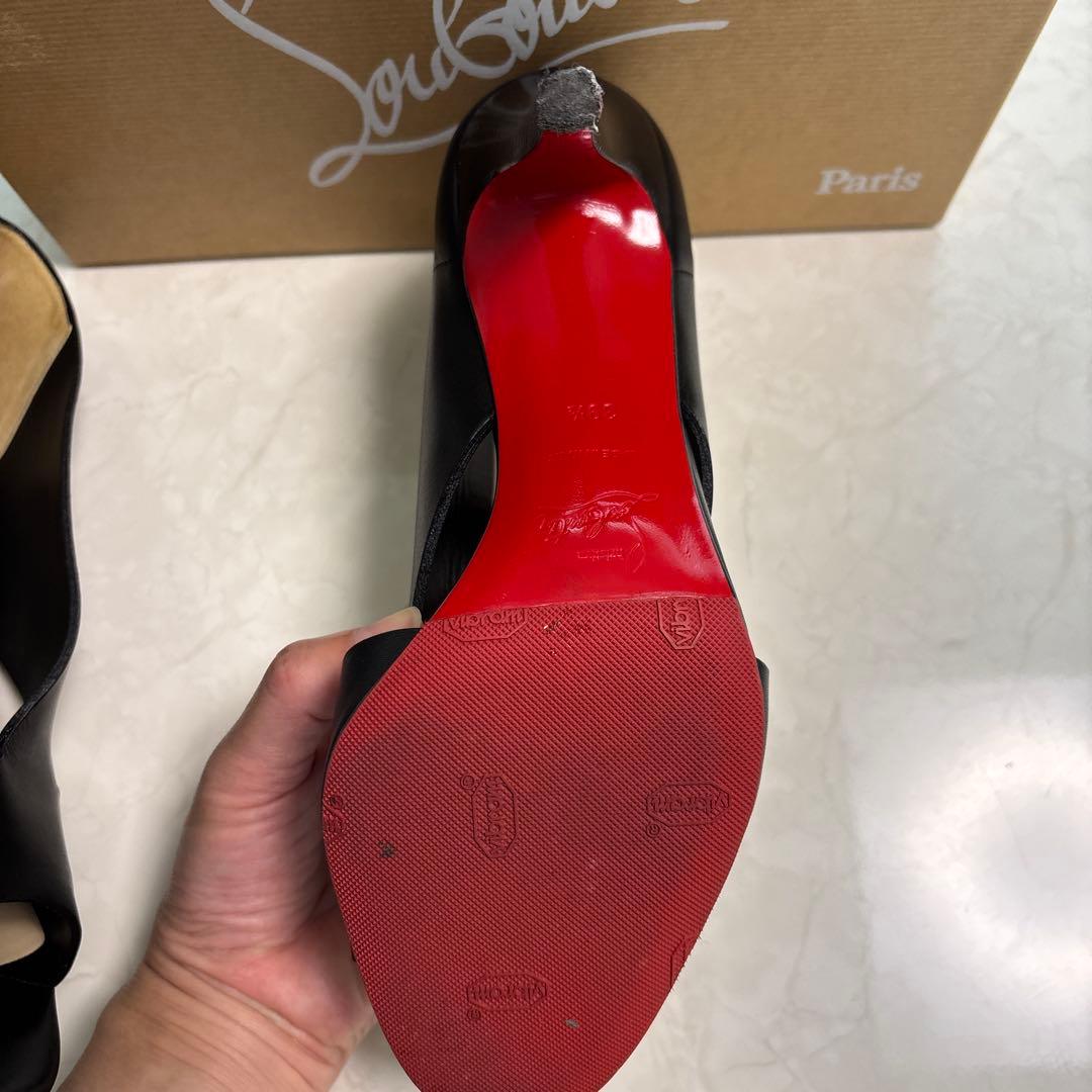 Christian Louboutin ブラックオープントゥヒール　39 1/2