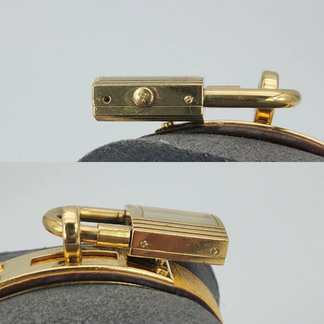 HERMES 　ケリーウォッチ　金文字盤　レディース　カデナ　クォーツ　付属品有