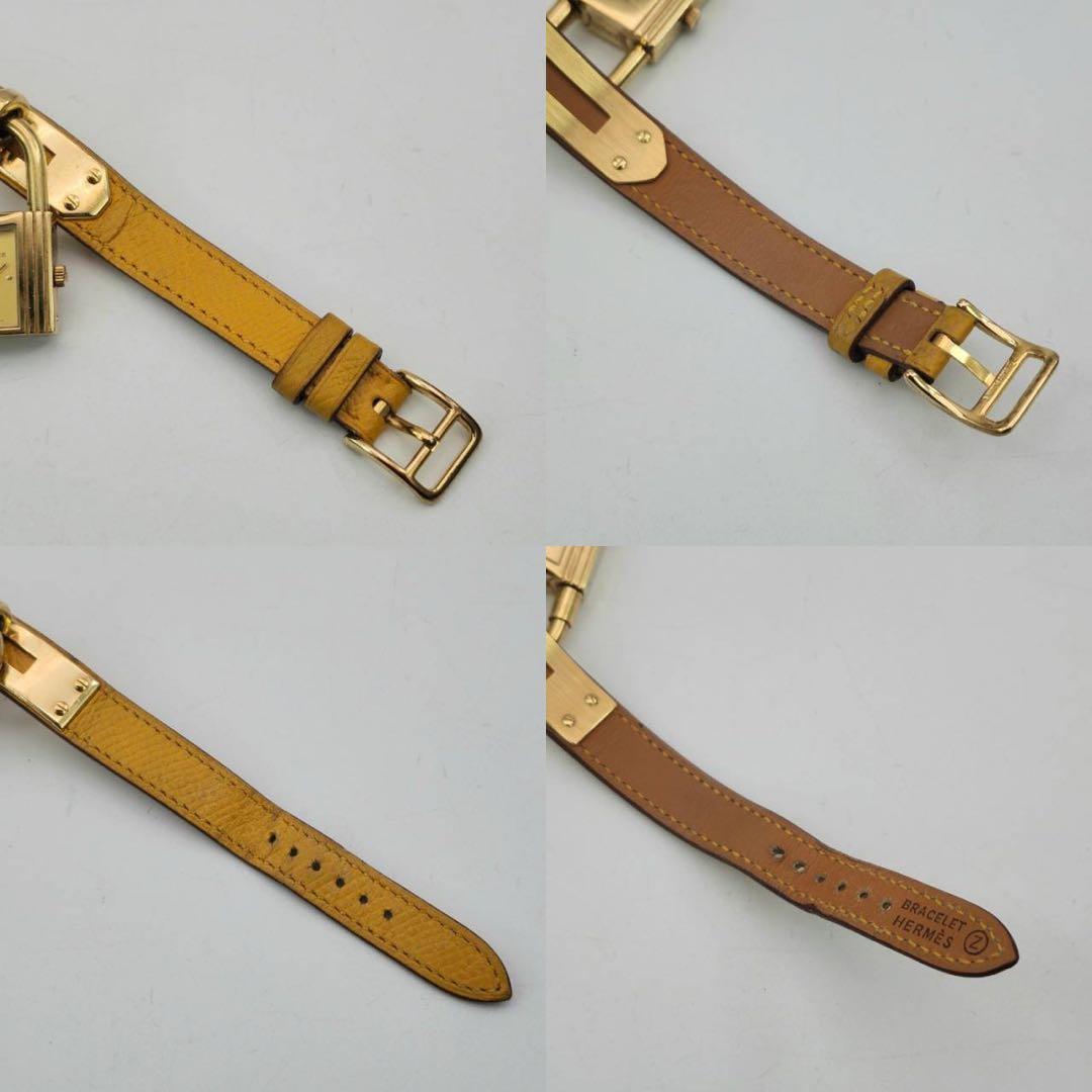 HERMES 　ケリーウォッチ　金文字盤　レディース　カデナ　クォーツ　付属品有