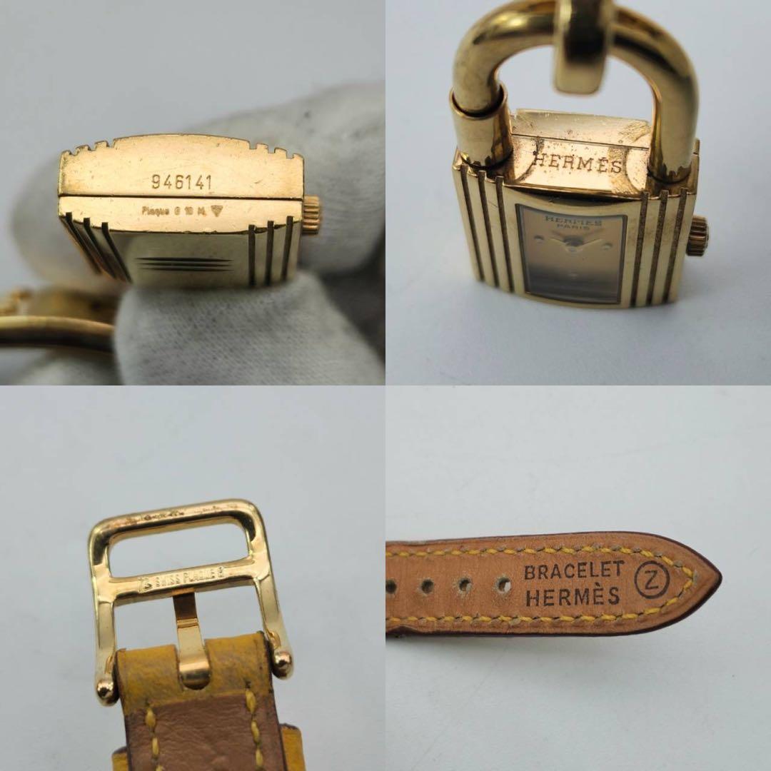 HERMES 　ケリーウォッチ　金文字盤　レディース　カデナ　クォーツ　付属品有