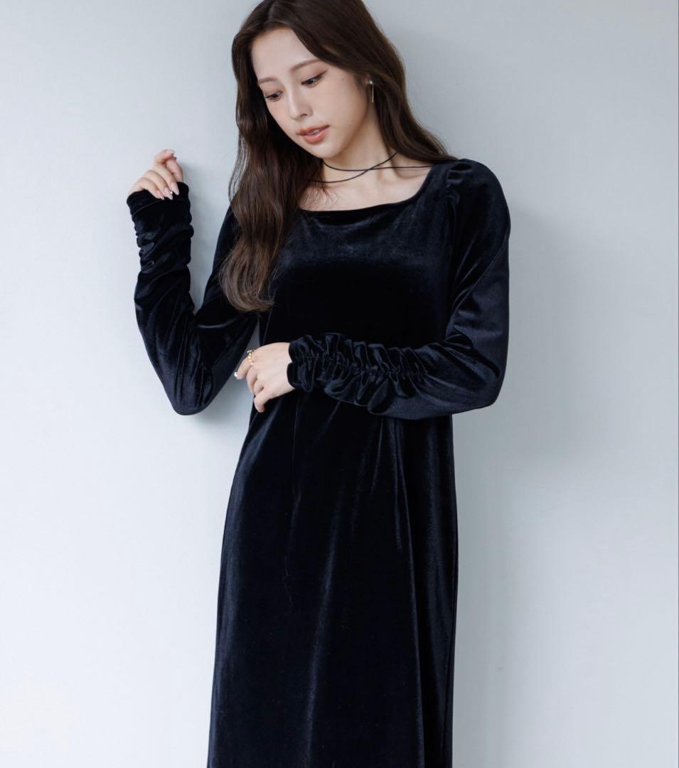 velour ribbon one-piece（ベロアリボンワンピース）