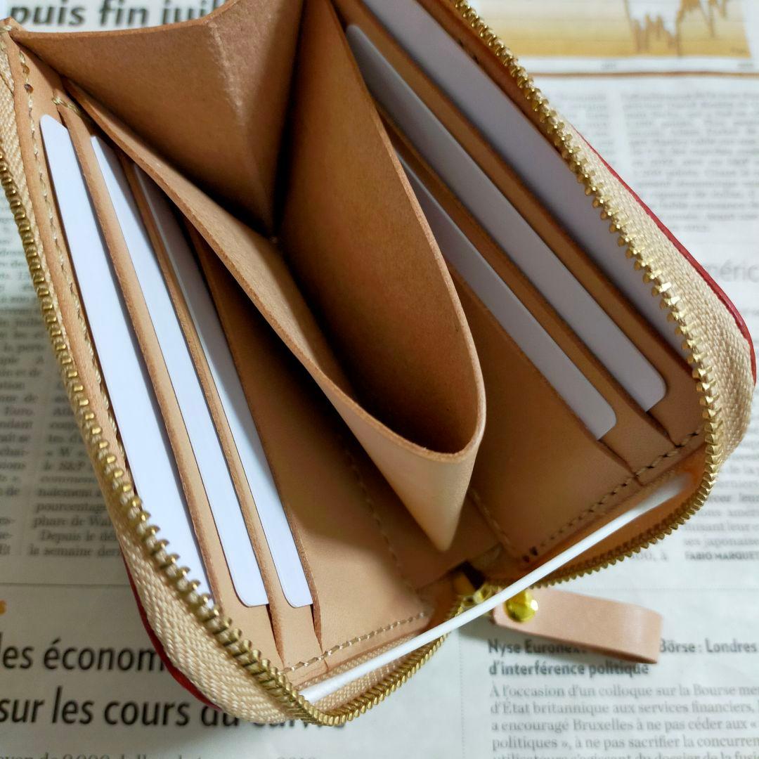 栃木レザー　L字ファスナーウォレット　コンパクト