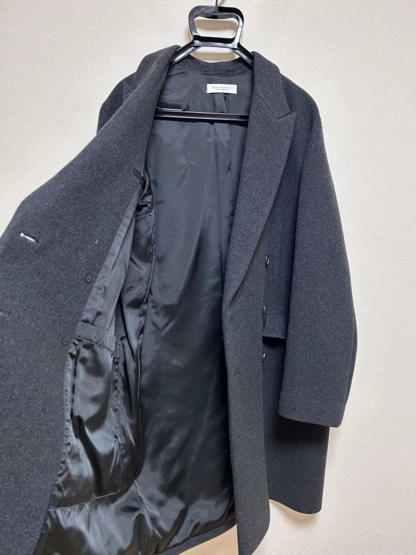 美品★UNITED ARROWS BY メルトン ダブル チェスターコート