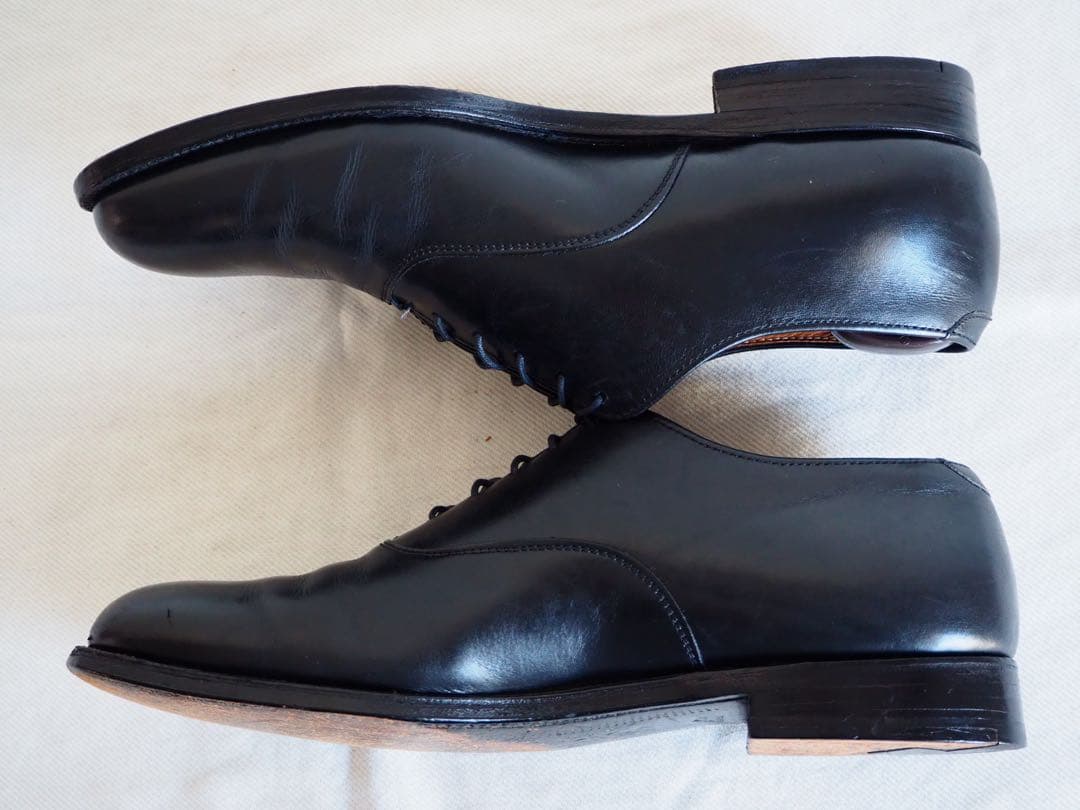 靴 Alden 932 Black Plain Toe Balmoral