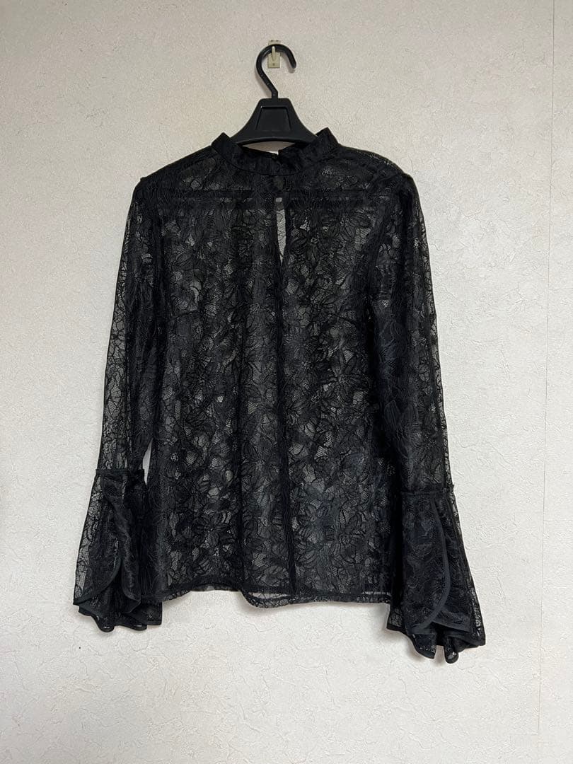 ブラックレーススリーブドレス