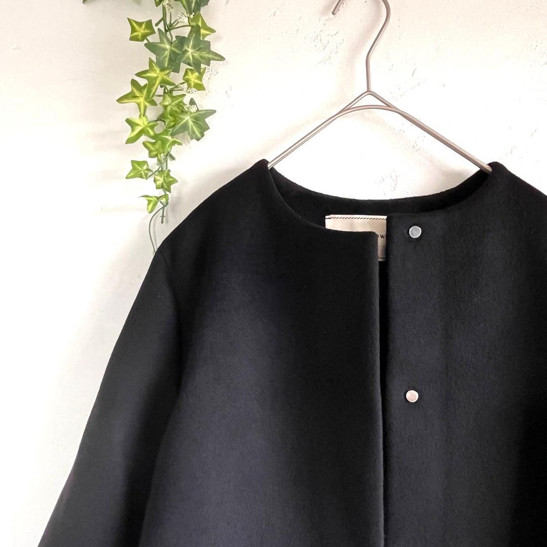 UNITED ARROWS 極美品　Aライン ノーカラー ミドル丈 コート