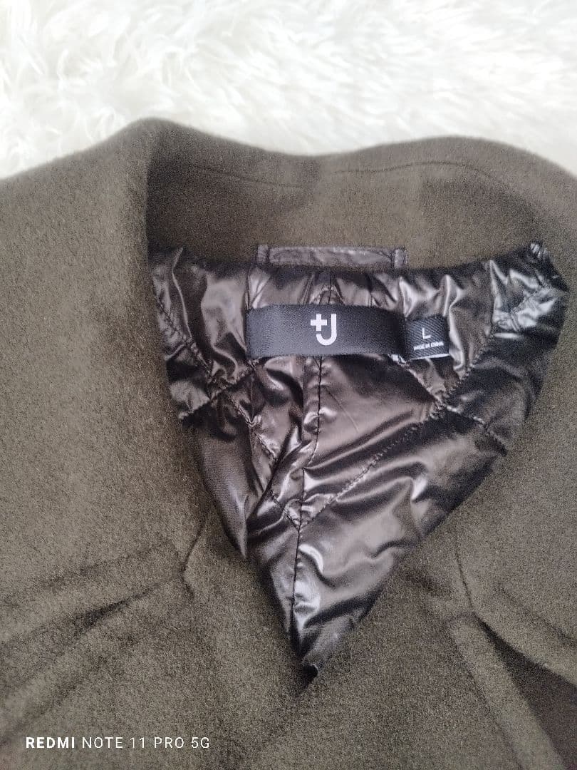 未使用近】UNIQLO ユニクロ　＋J ウールブレンド オーバーサイズピーコート