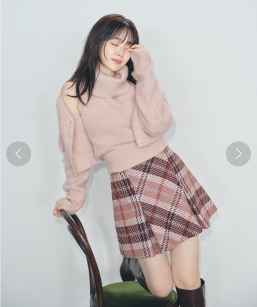♡SNIDEL♡ロービングチェックミニスカート♡ピンク♡