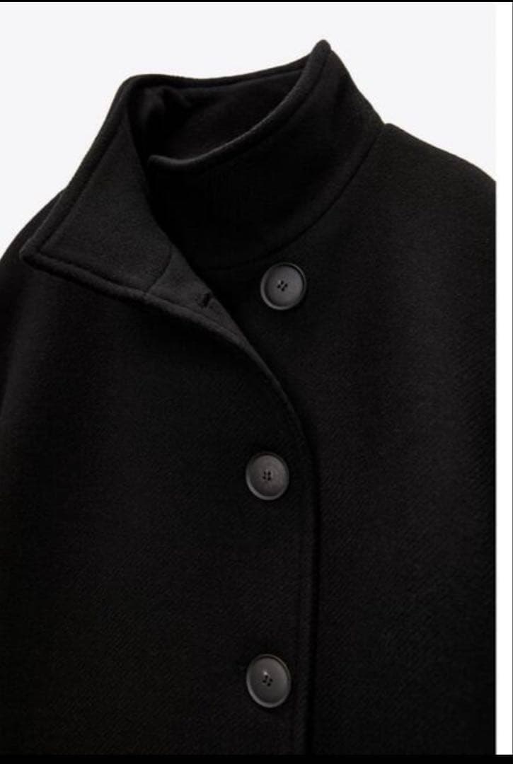 完売品　ZARA ウールブレンドハイネックコートロングコート　ウール　Sサイズ