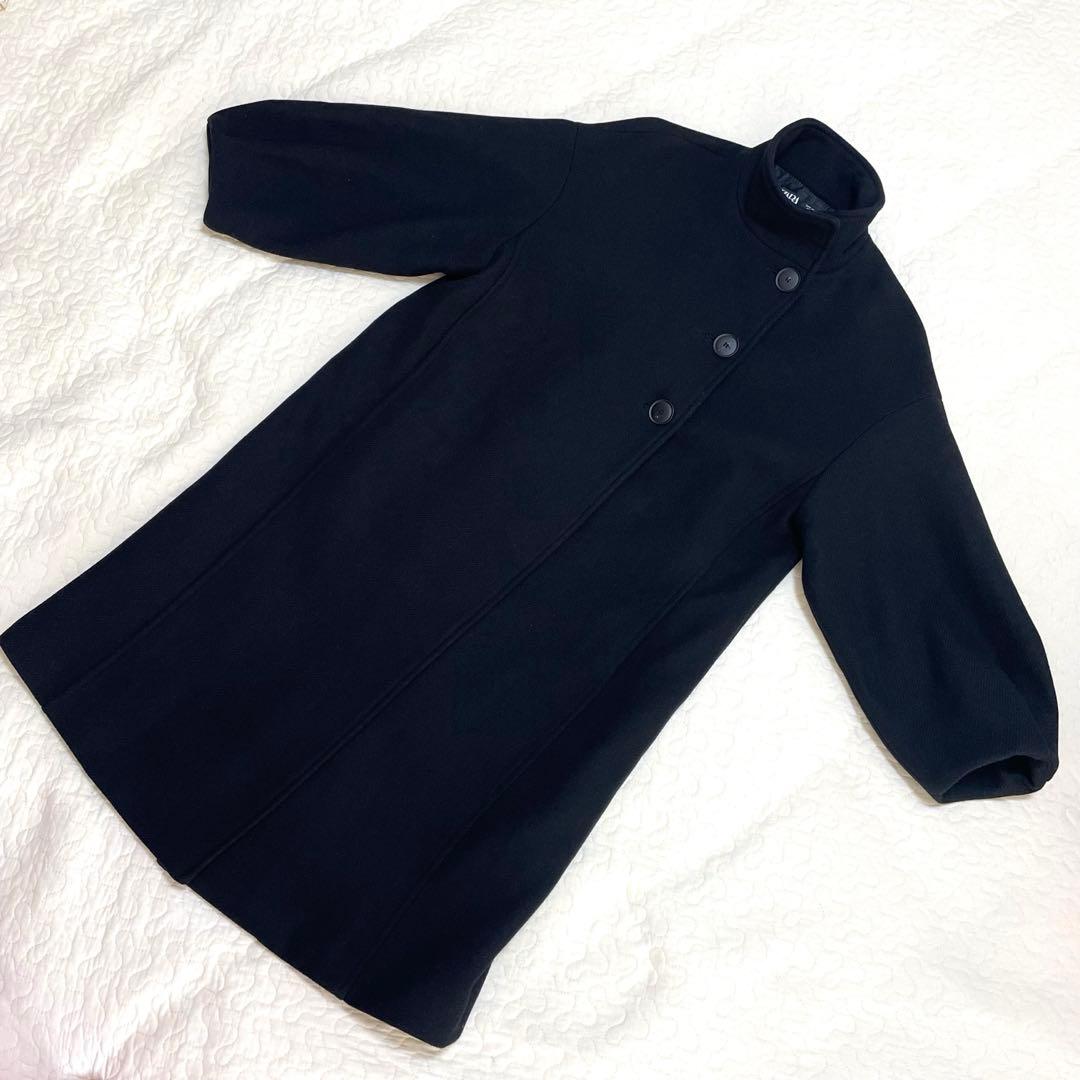 完売品　ZARA ウールブレンドハイネックコートロングコート　ウール　Sサイズ
