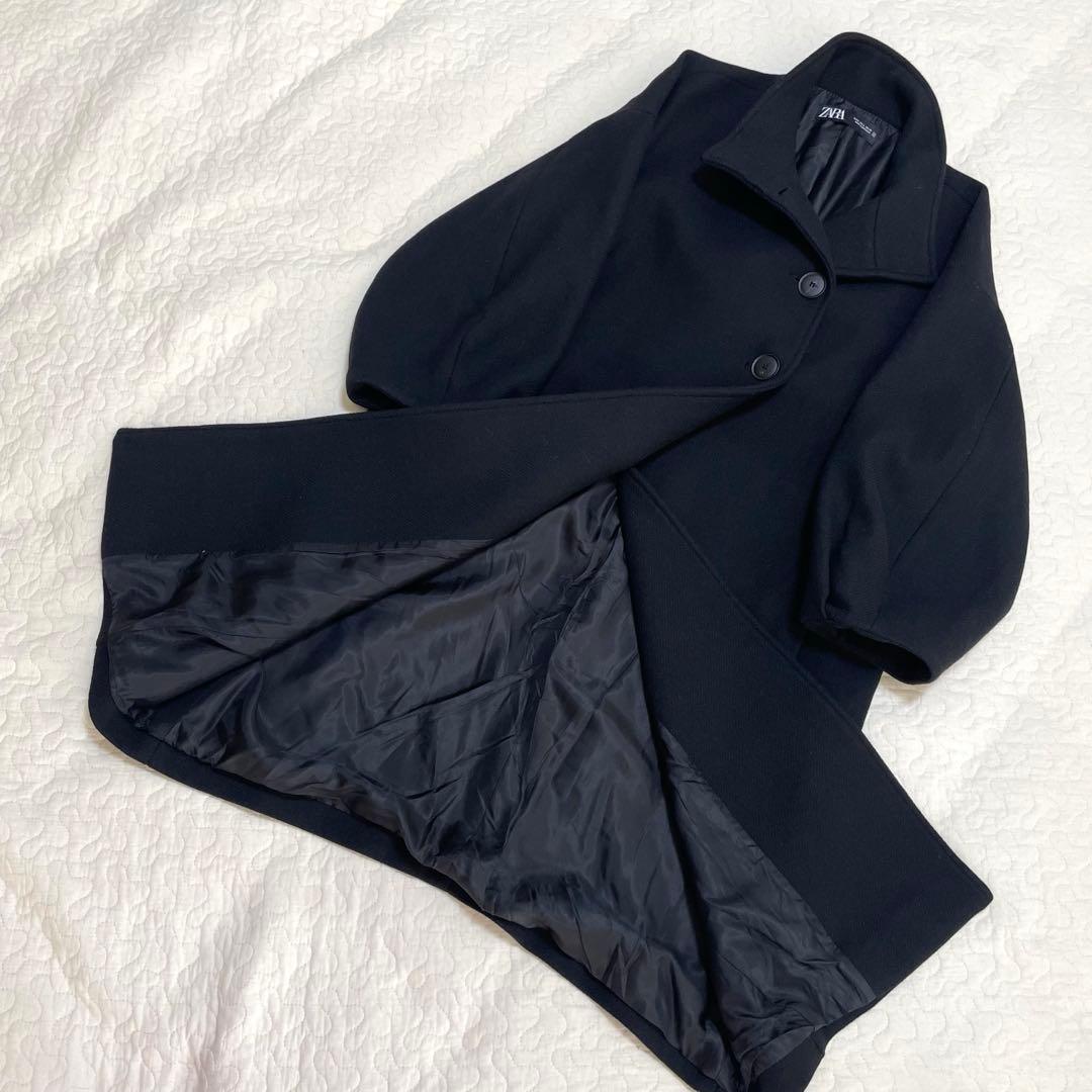 完売品　ZARA ウールブレンドハイネックコートロングコート　ウール　Sサイズ