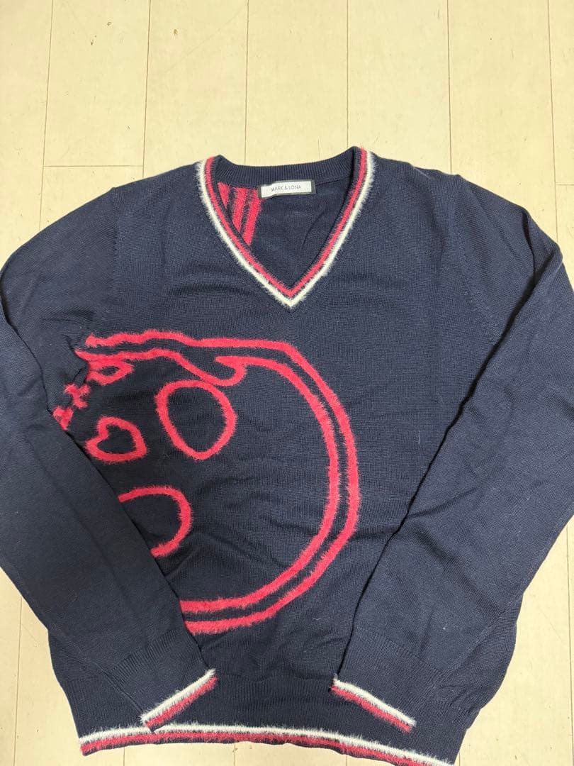MARY & LONA★40サイズ★Vネックニット★ネイビー