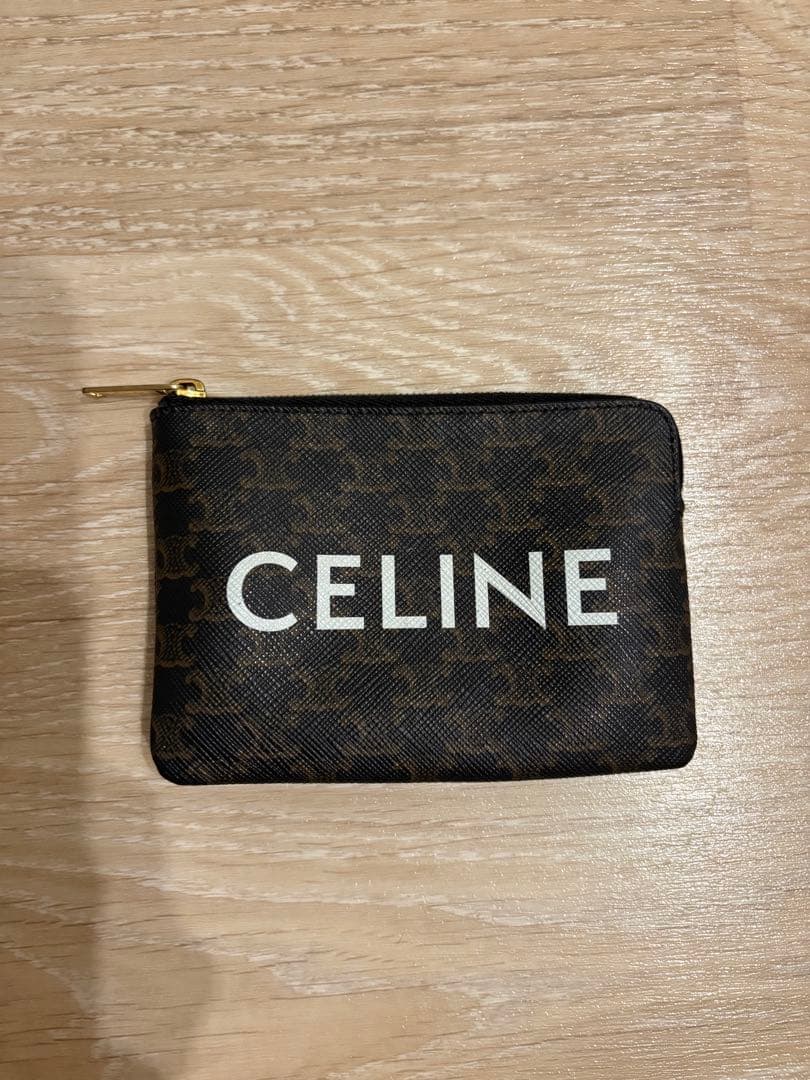 CELINE ダークブラウン レザーキーケース