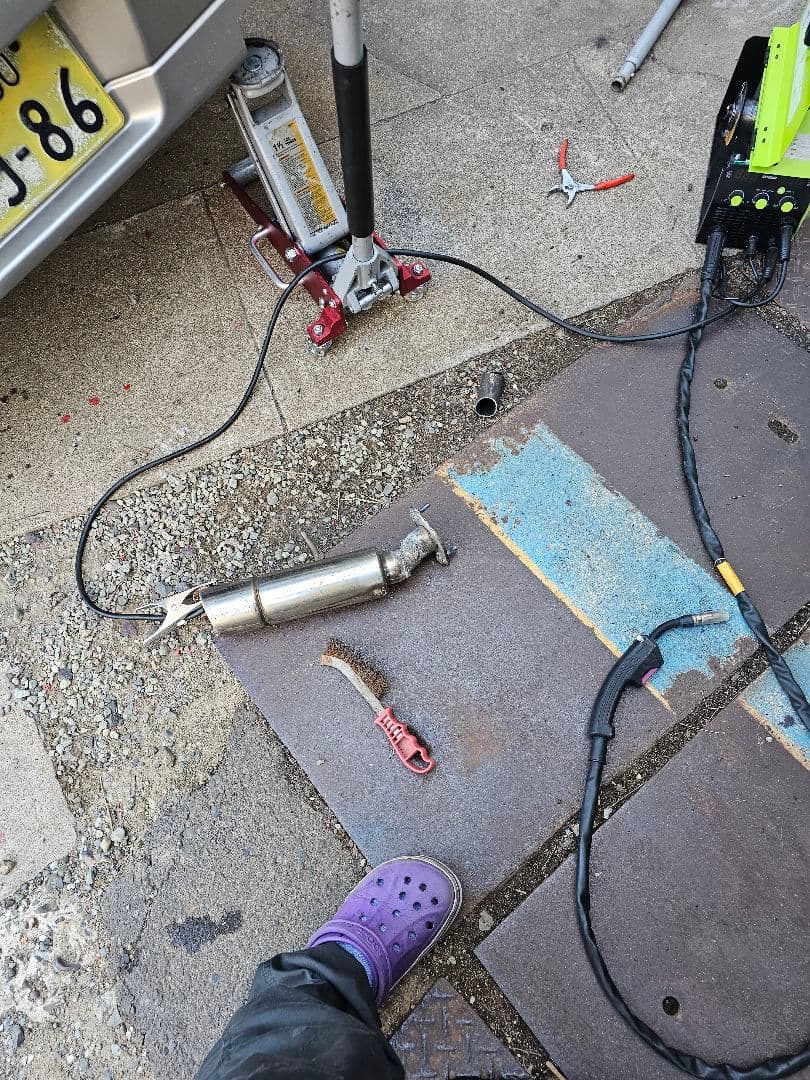 H42V H81W 3G83 バリいかつい直管　素人溶接マフラー