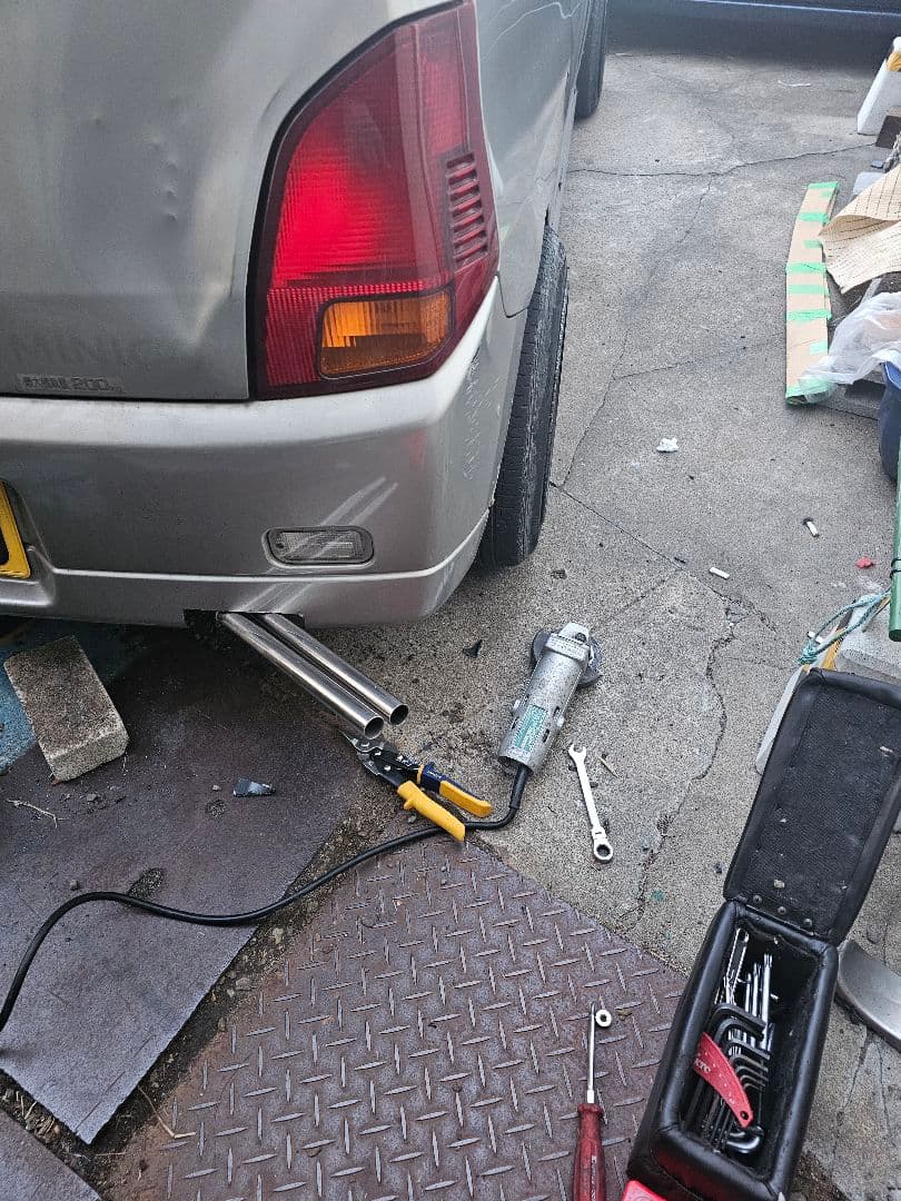 H42V H81W 3G83 バリいかつい直管　素人溶接マフラー