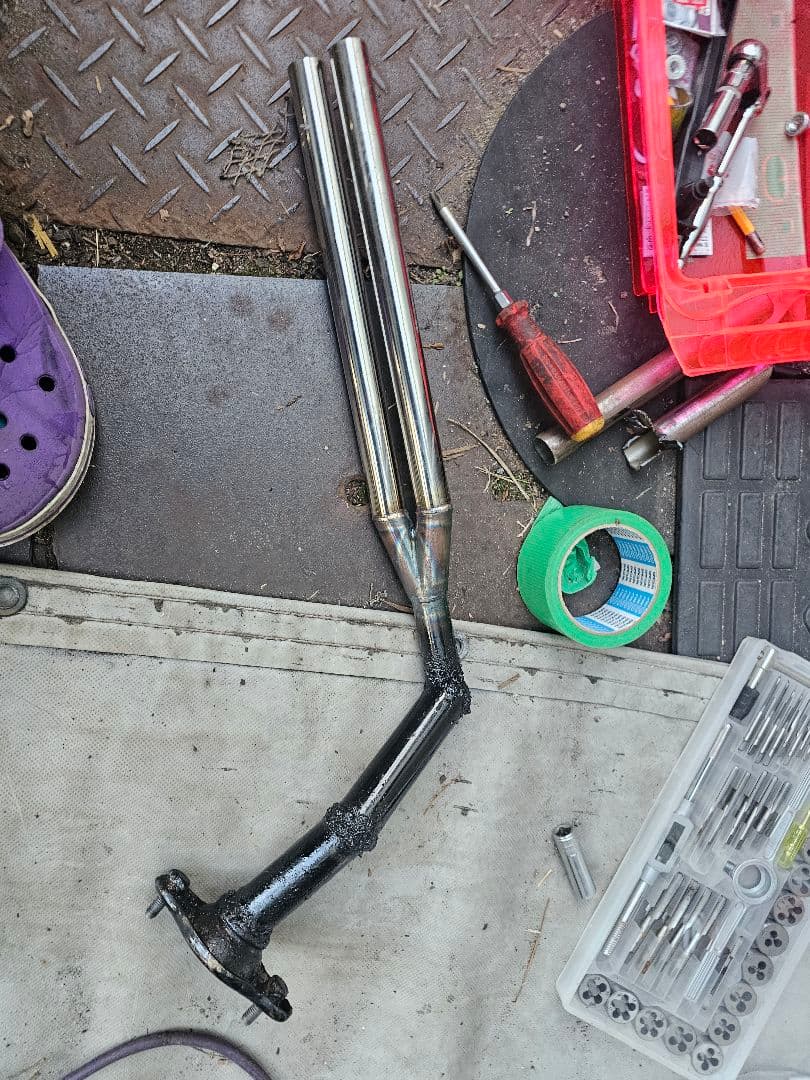 H42V H81W 3G83 バリいかつい直管　素人溶接マフラー