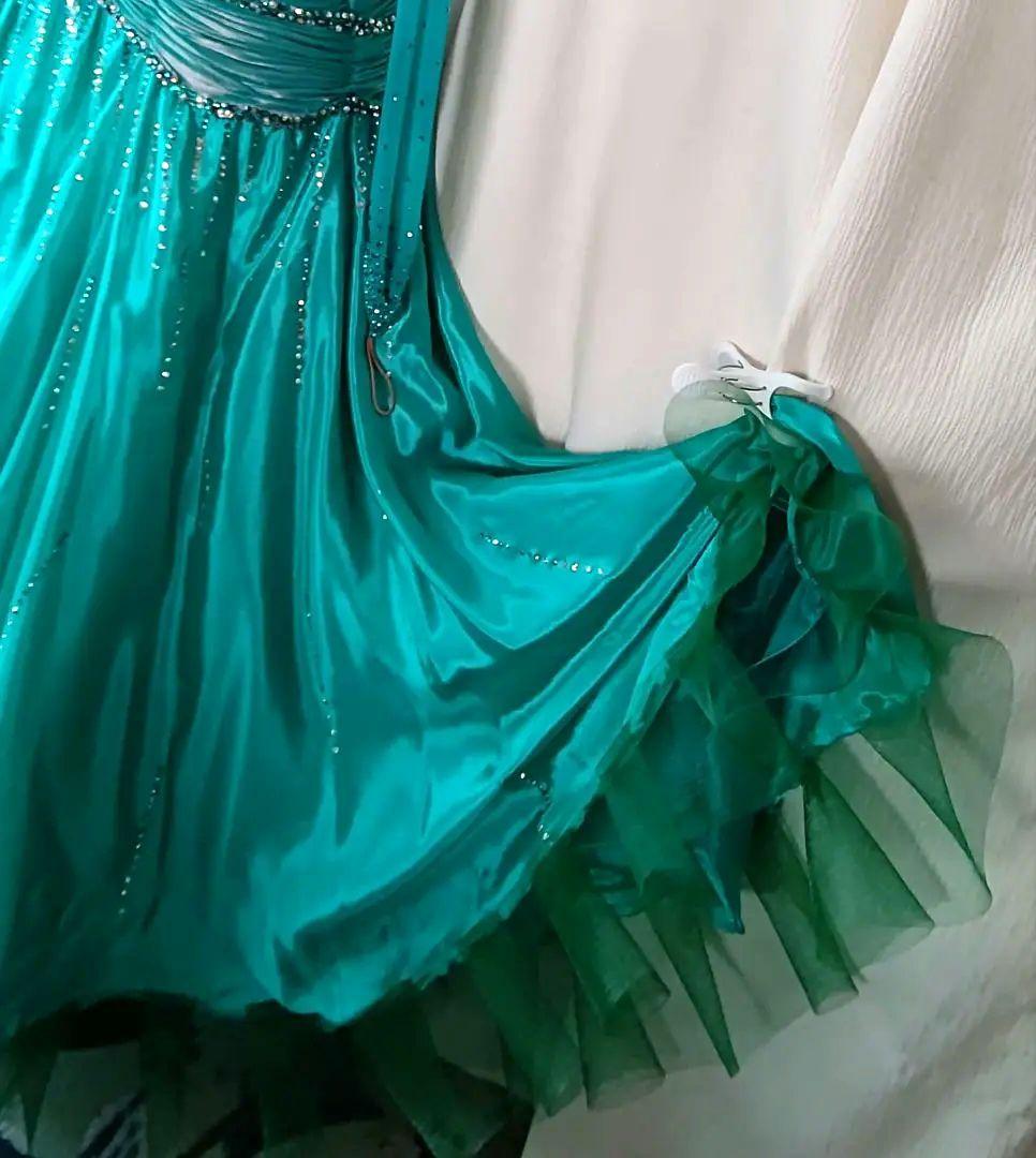 社交ダンスドレス！英国CHRISANNE 製オーストリッチ ターコイズグリーン！