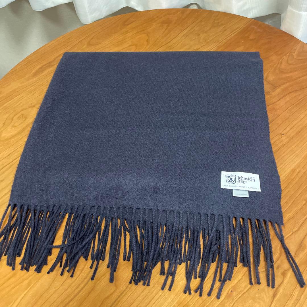 限定お値下げ⤵︎ジョンストンズ　大判ストール　ネイビー