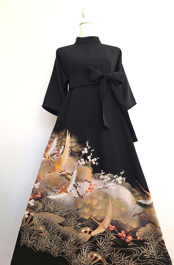 着物リメイクワンピース3661