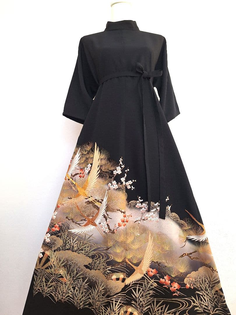 着物リメイクワンピース3661