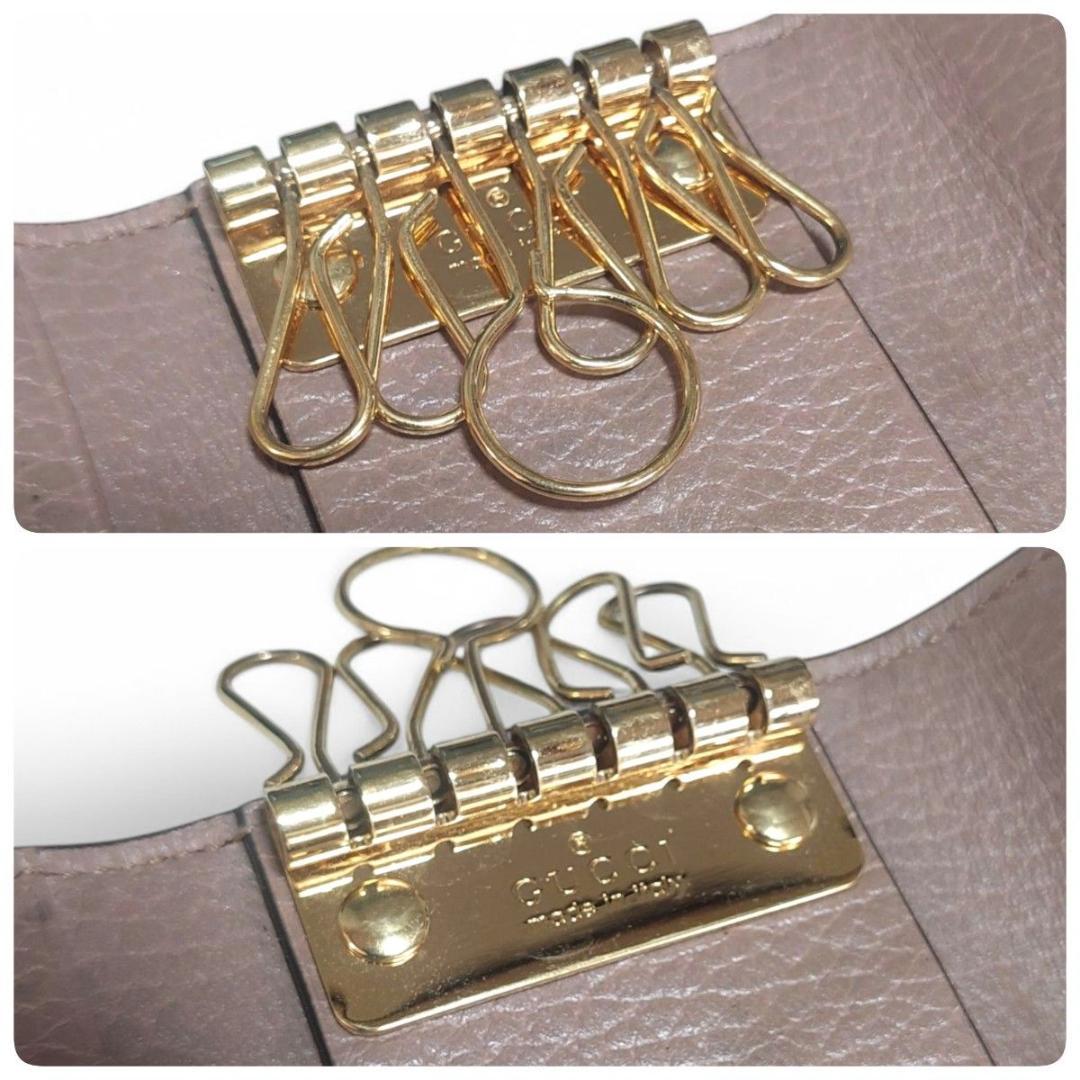 美品 グッチ キーケース 6連 GG マーモント GGスプリーム ダスティピンク