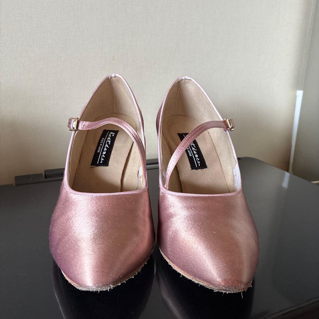 K e n tピンク サテン 社交ダンスシューズ　２３R