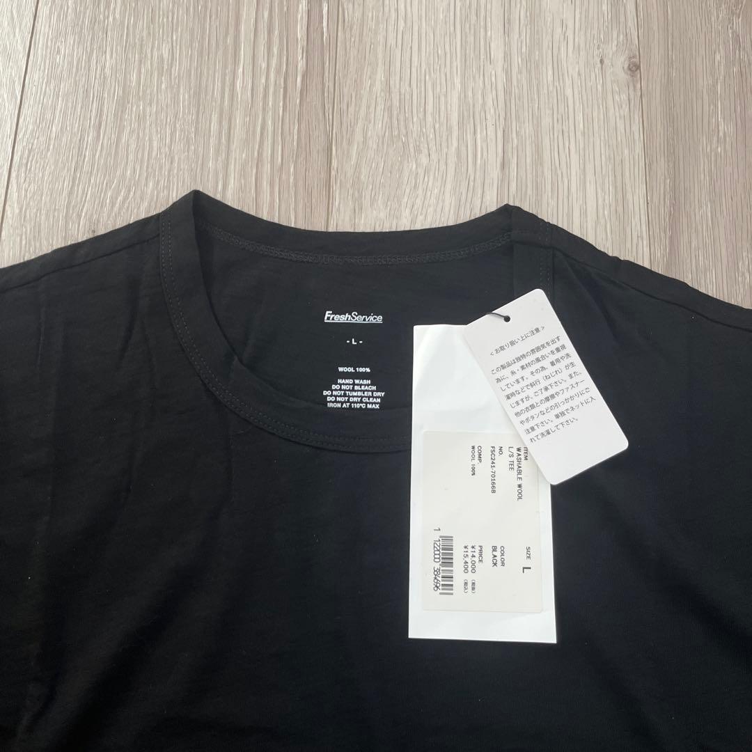 タグ付き　フラッシュサービス　ウォッシャブル　L/S ted sizeL