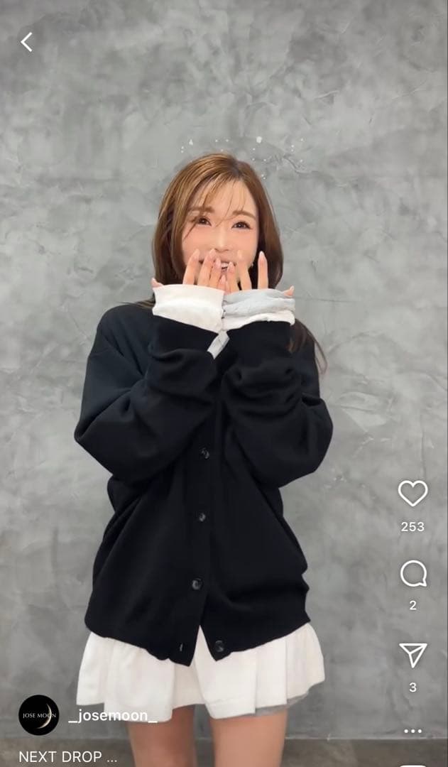 JOSE MOON ロングスリーブオーバーTシャツ ホワイト＆グレー2枚セット