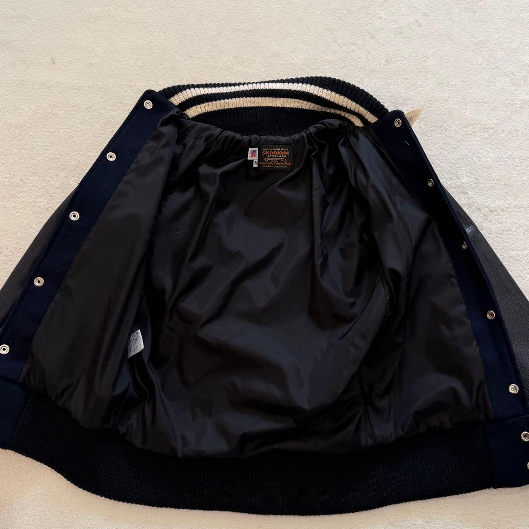 SKOOKUM アワードジャケット　スタジャン　USA製　ネイビー　タグ付き　S