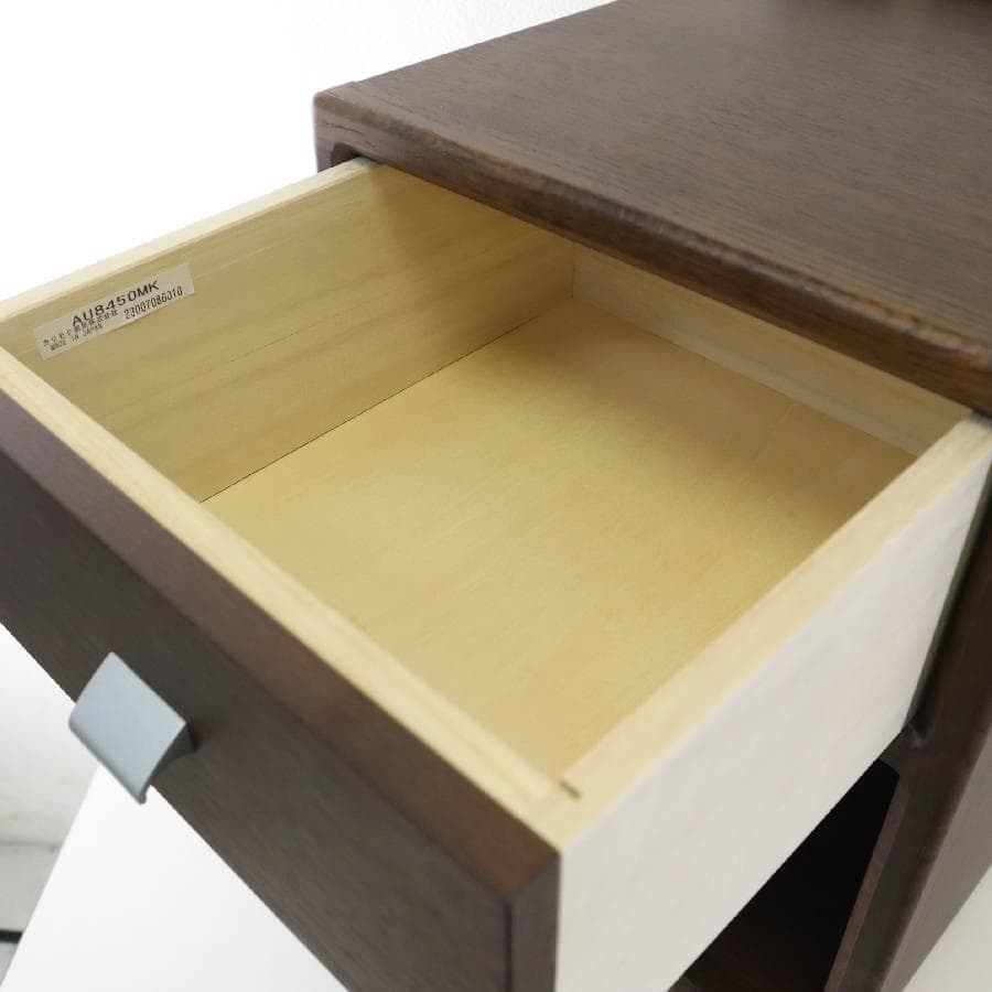 2の2カリモク家具 ナイトテーブル AU8450MK オーク材 コンセント日本製