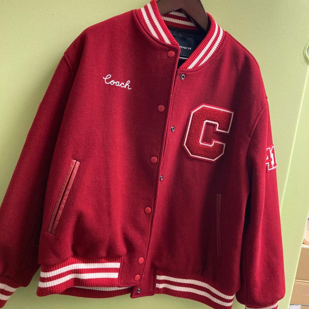 【COACH】パッチ付きウールバーシティジャケット